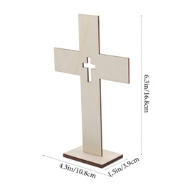 Didiseaon 10pcs cross ornament wood decor home decor wood crosses for crafts cross adornment wood cross decor household cross festival decor decorative wood cross religious cross desk wooden