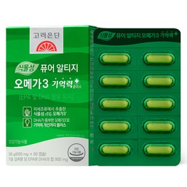 Goryeo Eundan Mall Koreana Pure Plant-based Algae Omega-3 Memory+ 60 Capsules, 1 Pack