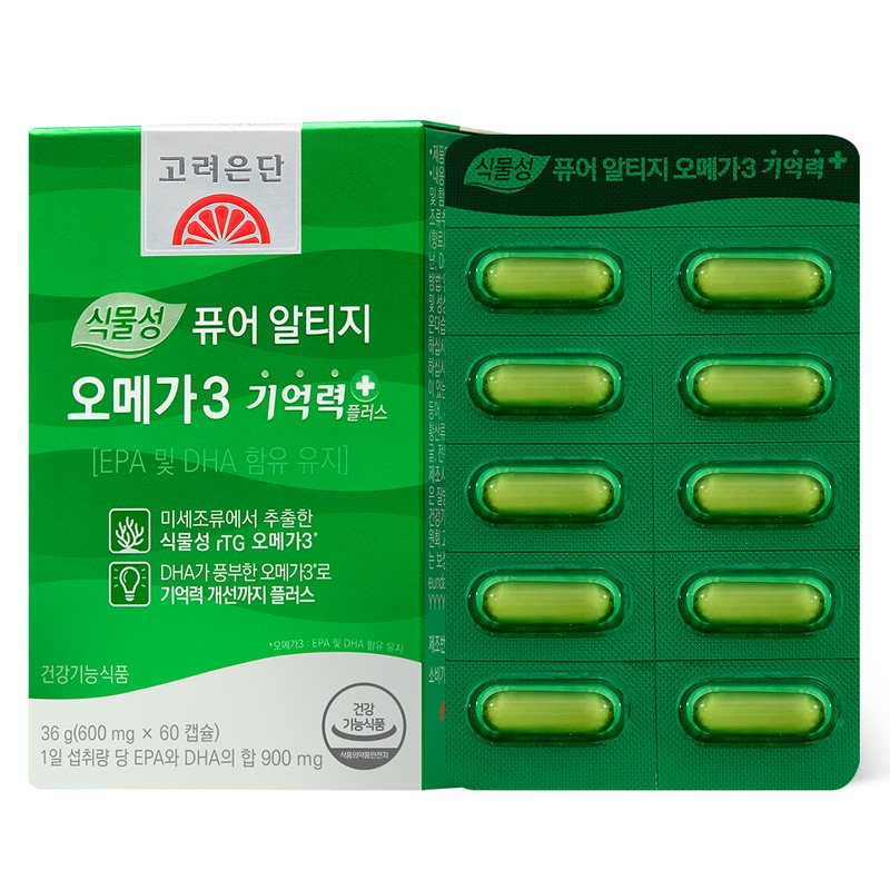 Goryeo Eundan Mall Koreana Pure Plant-based Algae Omega-3 Memory+ 60