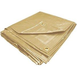 PVC Vinyl Cover Waterproof UV Resistant Heavy Duty Vinyl Tarp 13oz 18 Mil -TAN (7x9)