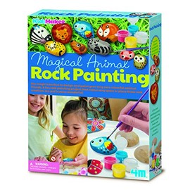 4M 404756 KidzMaker Paint Your Own Garden Rock, Multi Colour