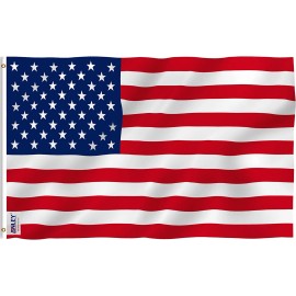 Anley 3X5 Ft American US Flag - Vivid Color and UV Fade Resistant - Double Stitched