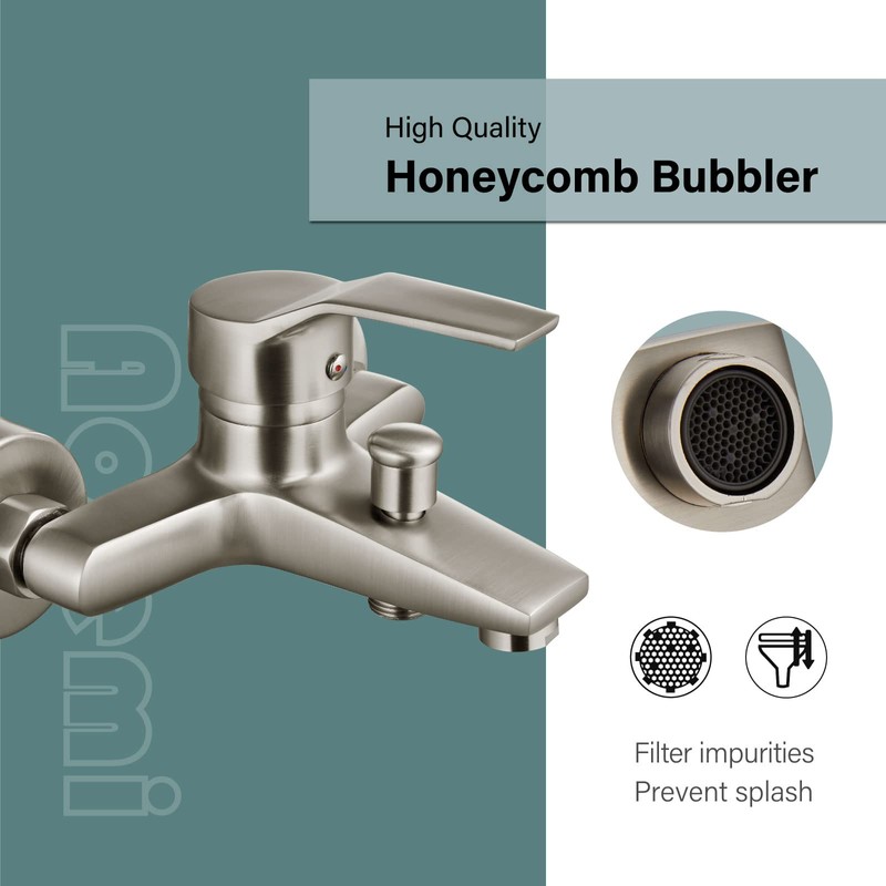 Aolemi Wall Mount Bathtub Faucet with Handheld Sprayer Wall Mounted
