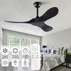 KBZZ 42 inch Ceiling Fan no Light, Black Solid Wood