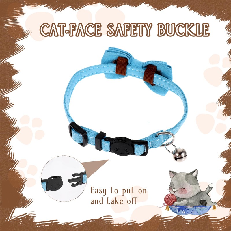 2 Pcs Boy Cat Collar with Bell Breakaway Cat Collars
