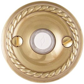 Emtek 2401US3 Polished Brass Solid Brass Lighted Doorbell Button with Rope Rosette