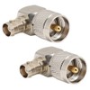 2PCS UHF Male PL-259 to BNC Female Adapter 90 Degree