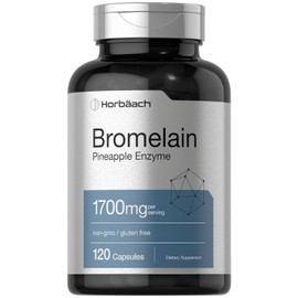 Horbäach - Bromelina 1700 mg - 120 cápsulas - Apoya la salud digestiva - Suplemento de enzima de piña - Sin OMG, sin gluten