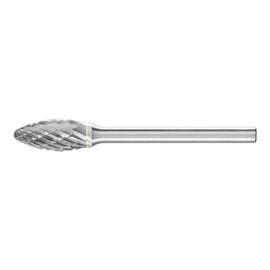 PFERD 21203633 Carbide Burr, Flame Shape B, Toothing 3 Plus, Burr Diameter 6 mm, Shaft Diameter 3 mm, Length 43 mm, for Universal Applications on The Most Important Industrial Materials