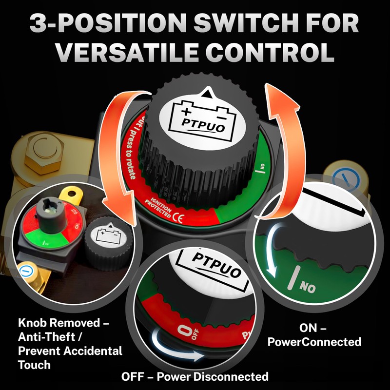 Top Post Battery Disconnect Switch, Car Battery Disconnect Switch, 12V-48V
