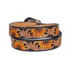 Affilare Western Genuine Leather Tooled Belt with Hand Painted Sunflower