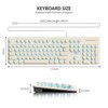 iRoboosta Quiet Keyboard Wired Membrane Keyboard Aesthetic, Full Size 104