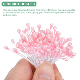 M METERXITY 1800-Pack Artificial Flower Stamen Kit, 3mm Mini Double Heads Flower Stamens Pistil, Stamens for Flower Making/Craft DIY Wreaths/Wedding Floral Arrangements