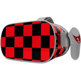 Decal Style Skin Wrap Compatible with Oculus Go Headset - Checkers Red (Oculus NOT Included)
