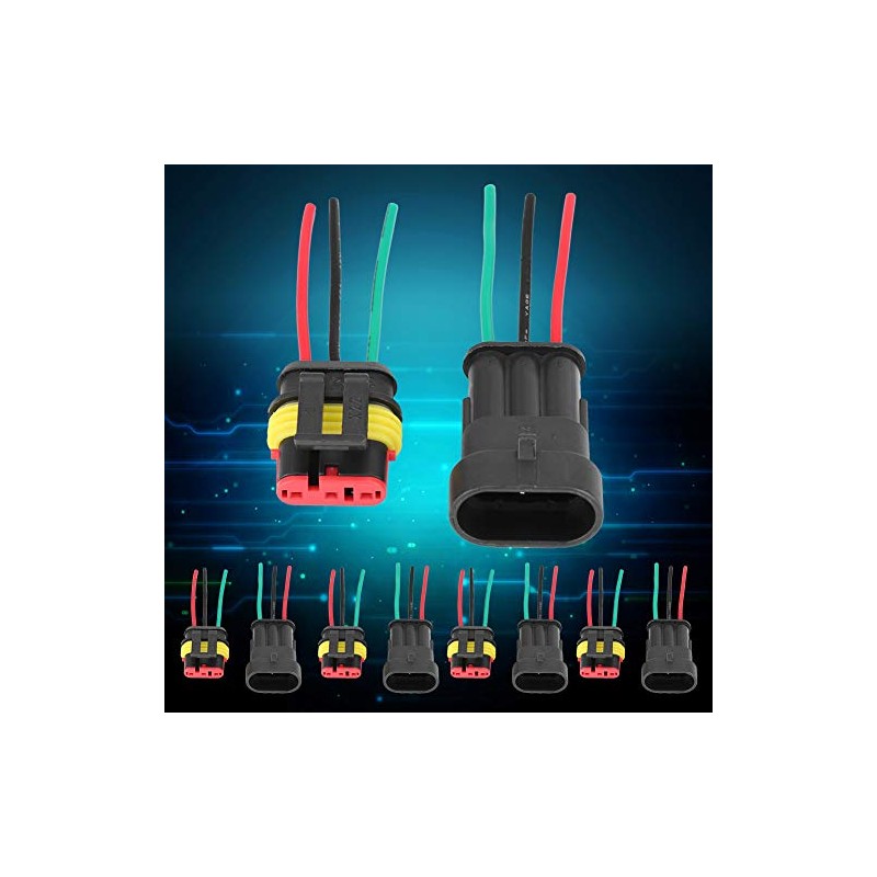 Acouto Conectores eléctricos de 3 pines Conector de 3 pines