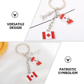 Llavero Patriótico Bandera de Canadá en Aleación de Zinc, Pulido Fino, Paquete de 2 Piezas para Accesorios de Llaveros, Bolsos y Ocasiones Variadas