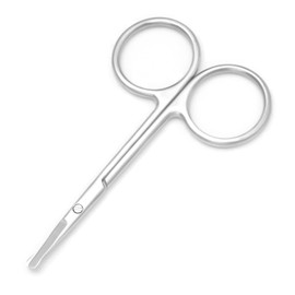 Motanar Nose Hair Trimmer Scissors-3.4' Round Tip Scissors For Ear Eyebrow Beard Mustache Trimming - Multi Purpose Round Personal Beauty Hair Care Tool For Men Women And Baby (Silver A)