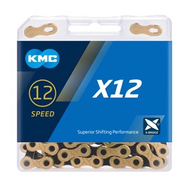 KMC X12 12 Speed Chain, Ti-N Gold/Black, 126 Link