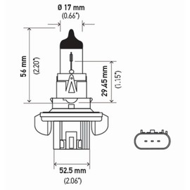 HELLA H13 2.0TB High Performance Bulb, 12V, 60/55W, 2 Pack