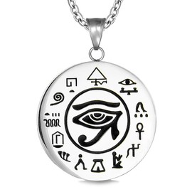 Magic Human Egyptian Jewelry - All Seeing Eye of Horus Ancient Supernatural Symbols Protection Amulet Necklace