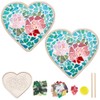 WEBEEDY 2 Set DIY Mosaic Kit Roses Heart Mosaic Coaster