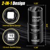 Topec 24mm x 25mm Flip Lug Nut Extractor, 1/2" Drive