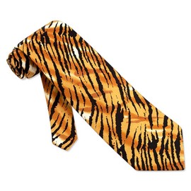 Orange Microfiber Tie | Tiger Animal Print Necktie