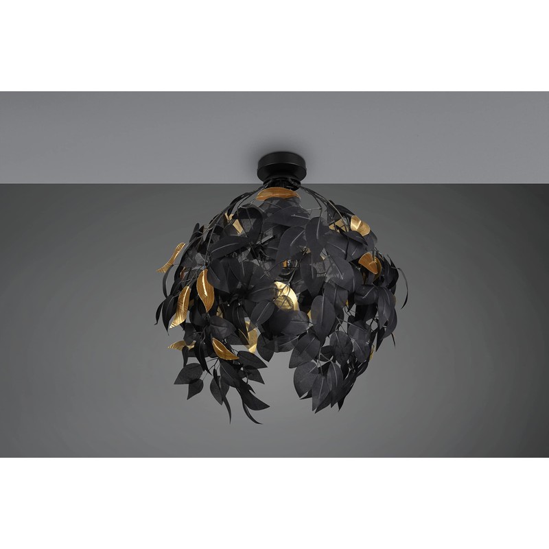 Reality Leuchten Leavy R60461032 Ceiling Light Metal Black Plastic Shade