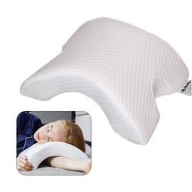 Arch Curved Memory Foam Sleeping Neck Cervical Pillow with Hollow Design Arm Rest