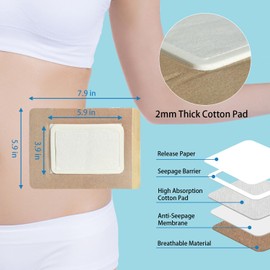 20 paquetes de aceite de ricino autoadhesivos para el ombligo, paquete de aceite de ricino de algodón orgánico altamente absorbente desechable, envoltura de aceite de ricino,(Aceite No Incluido)