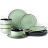 LERATIO Ceramic Dinnerware Sets for 4,12 Pieces Poreclain Plates and