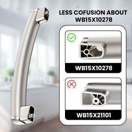 Upgraded WB15X10278 AP5790517 Microwave Door Handle Fits for GE JVM3160RF2SS JVM3160RF3SS JVM3160RF4SS JVM3160RF5SS Microwave，Replaces 261300714902, PS8754175, 3025557