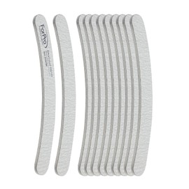 ForPro Professional Collection Zebra Curved Foam Board, 100/180 Grit, Double-Sided Manicure and Pedicure Nail Files, 7” L x .75” W, 12-Count