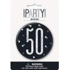 Round Prismatic 50th Birthday Badge | Party Accessories | Black