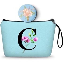 SEAMOON Birthday Thank You Appreciation Monogrammed Gifts for Mom Aunt Teacher Sister Friend Coworkers Bride Bridesmaid Makeup Cosmetic Bag with Mirror Mothers Day Christmas Graduation C