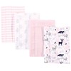 Hudson Baby Cotton Poly Flannel Burp Cloths Multipack, Linocut Woodland