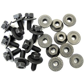 Retro-Motive Body Bolts & Flange Nuts for Honda Acura- M6-1.0 x 16mm Long- 10mm Hex- 20 pcs-(1915/1924) #2110