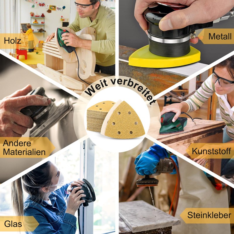 Shineboc Triangle Sandpaper Durable Underlay │ 50 Sheets │ 6
