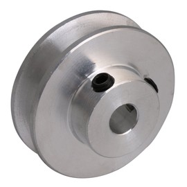 CNBTR 3.1x1.5x0.6cm Silver Aluminum Alloy 0.6cm Fixed Hole Pulley for Motor Shaft 0.3-0.5mm PU Round Type Belt