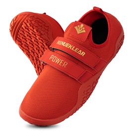 M MANUEKLEAR Men's Weightlifting Shoes - Deadlift, Squat & Cross-Training - Deep Red, Size 7.5