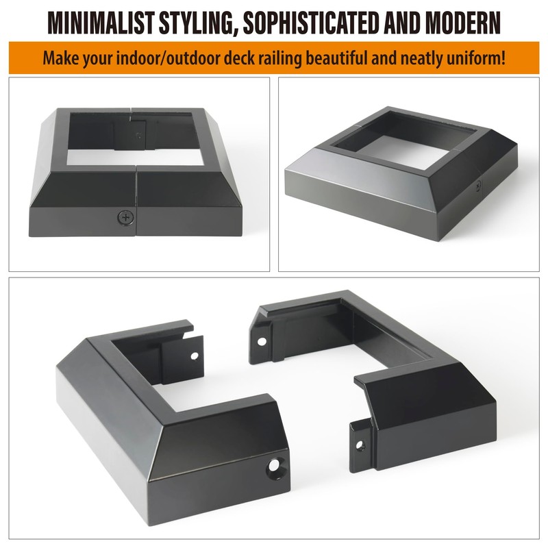 Wocepu 12 pcs 4x4 (Actual: 3.5"x3.5") Aluminum Deck Post Base