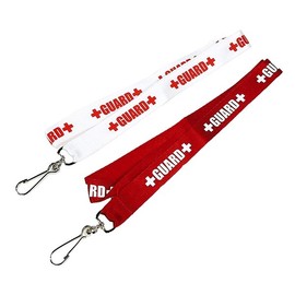 GUARD Lifeguard Lanyard (Red/White, 2 Colors) with Whistle Holder and Name Tag Neck Strap Lifeguard White 5ea