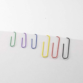 Officemate PVC Free color Coated Paper Clips, 450 Per Tub Office Paper Clamp (97229)