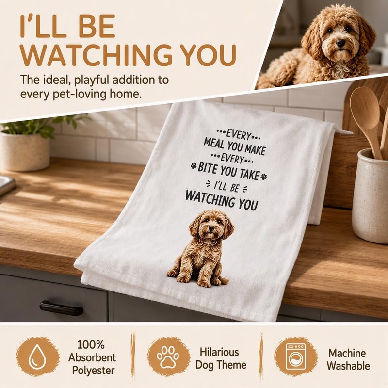 YANFALE Cockapoo Gifts Kitchen Towel 2 Pack Funny Dog Gifts