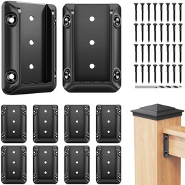 DN Mate 20 PCS Deck Railing Bracket Connectors for 2x4 (Actual 1.5”x3.5”) Wood Post to Handrail Connection, Sturdy Nylon Stair Fence Railing Connectors with Coated Wood Screws,Drill Bit