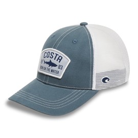 Costa Del Mar Mens Costa Chatham Shark Twill Trucker Hat, Shark, One Size