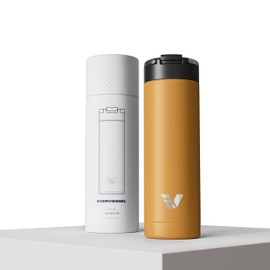 Ever Vessel Maxi Stainless Steel Water Bottle 26oz - Double wall vacuum insulated | Integrated carry handle | leak proof flip top lid | Lightweight & stylish - Yellow