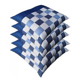JOYDREAM Zabuton Cover, 55, 59, Set of 5, A Shijira Lattice, Blue, 22.0 x 23.2 inches (55 x 59 cm), Set of 5