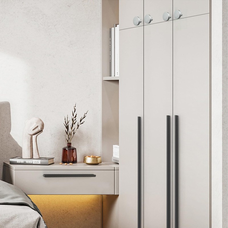 QZKJQDD 2 Pack Silver Cupboard Knobs, Single Hole Cupboard Handle,