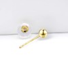 18K Yellow Gold Ball stud Earrings for Women Teens, Gold